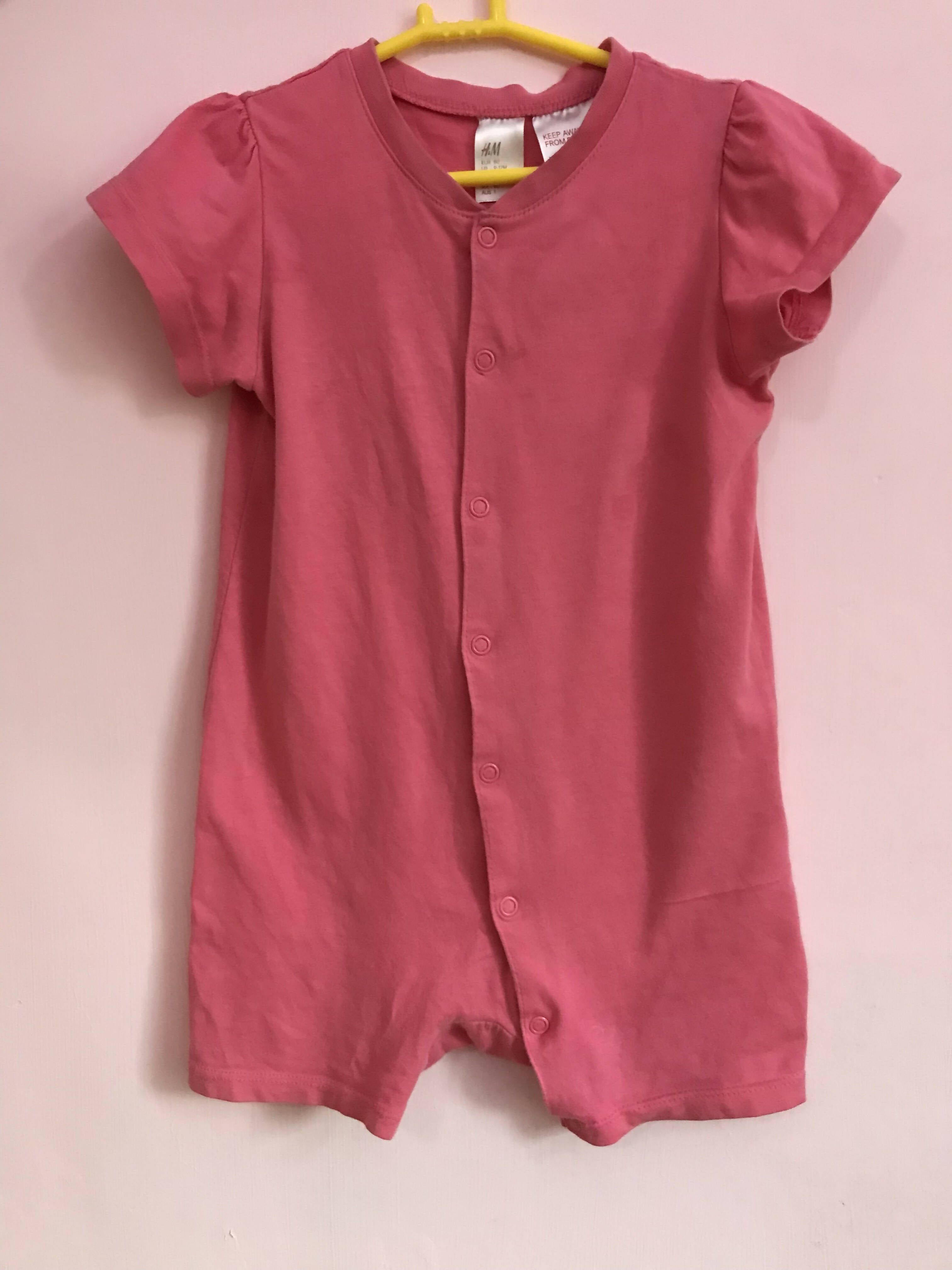 H&M | Pink baby romper 8-12 months | Kids Bodysuits & Onesies | Preloved