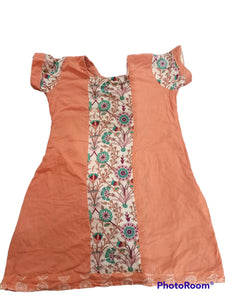 Peach Lawn Shirt ( Size: 5 to 7 years ) | Girls Shalwar Kameez| Preloved