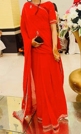 Indian fresh Red Saree | Women Sarees | Women Locally Made Formals | Small| Worn Once