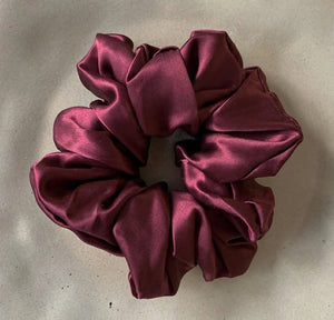 Wine Red Satin Silk Scrunchie | Accessories | Brand New