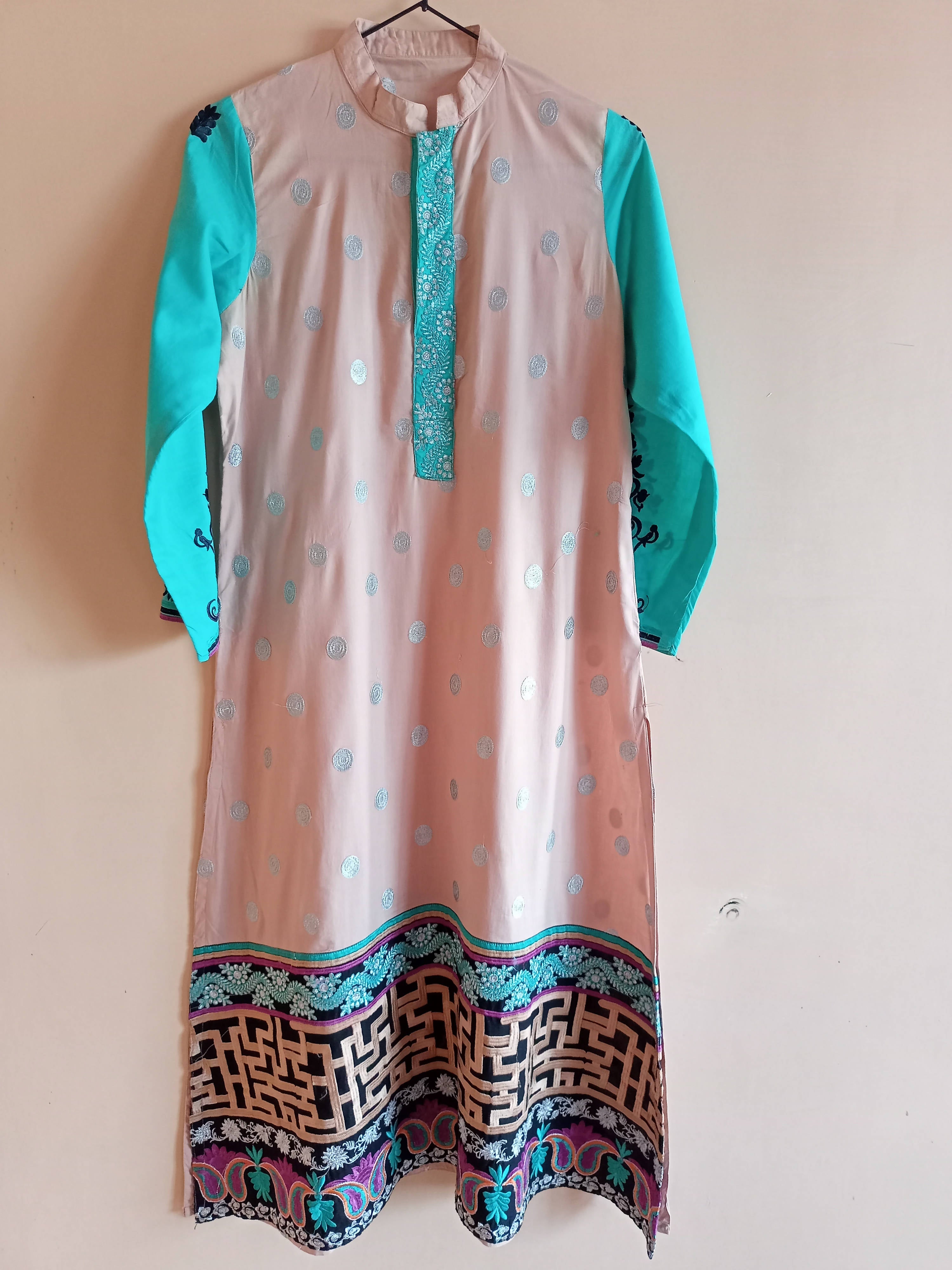 3 PC Embroidered Cotton Suit | Women Locally Made Formals | Small | Preloved