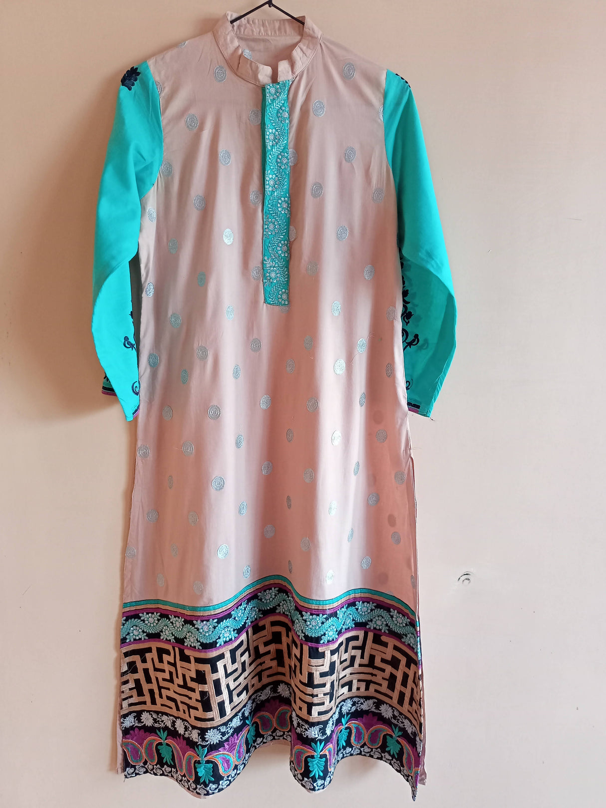 3 PC Embroidered Cotton Suit | Women Locally Made Kurta| Small | Preloved
