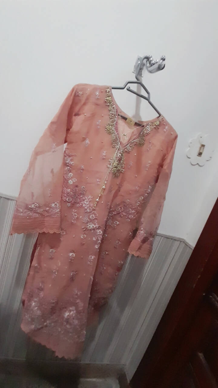 Embroidered Organza Suit (Size: M )| Women Formals | Worn Once