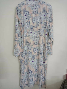 Pastel Floral Frock | Peach and grey Frock (Size: M) | Women Frocks & Maxis | New