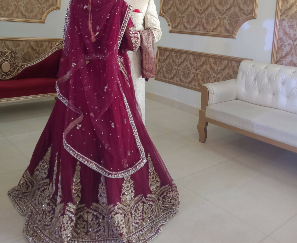 Stunning Maroon Bridal Suit | Women Bridals | Small | Worn Once