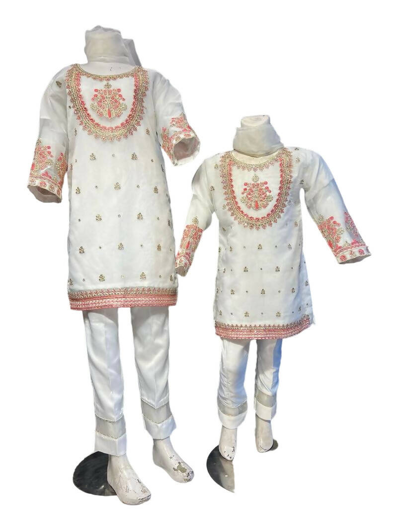 White Frock Suit (2-14 year) | Girls Shalwar Kameez | Brand New
