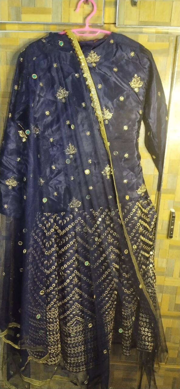 Navy Blue Lehanga | Women Locally Made Formals | Small | Worn Once