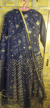 Navy Blue Lehnga | Women Locally Made Formals | Small | Worn Once