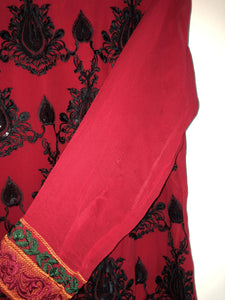 Needle Impressions | Red chiffon shirt and dupatta | Women Formals | New