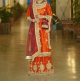 Organza Bridal Suit with Matching Jewelry | Women Bridals | Medium | Worn Once