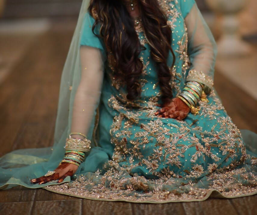 Blue Refined Walima Bridal maxi | Women Bridals | Medium | Worn Once