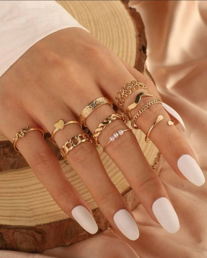 SHEIN | 10pcs of rings golden | Women Jewelry | Brand New