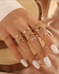 SHEIN | 10pcs of rings golden | Women Jewelry | Brand New