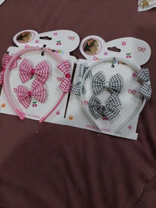 Set of 2 hairbands and 4 clips (Size: M )| Girls Hairband & hair Accessories | New