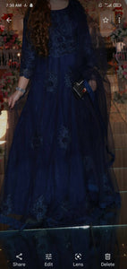 Blue long maxi embroidered | Women Frocks & Maxi | worn once