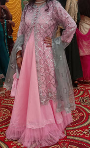 Pink Maxi with Embroidered upper (Size: M ) | Women Frocks & Maxis | Worn Once