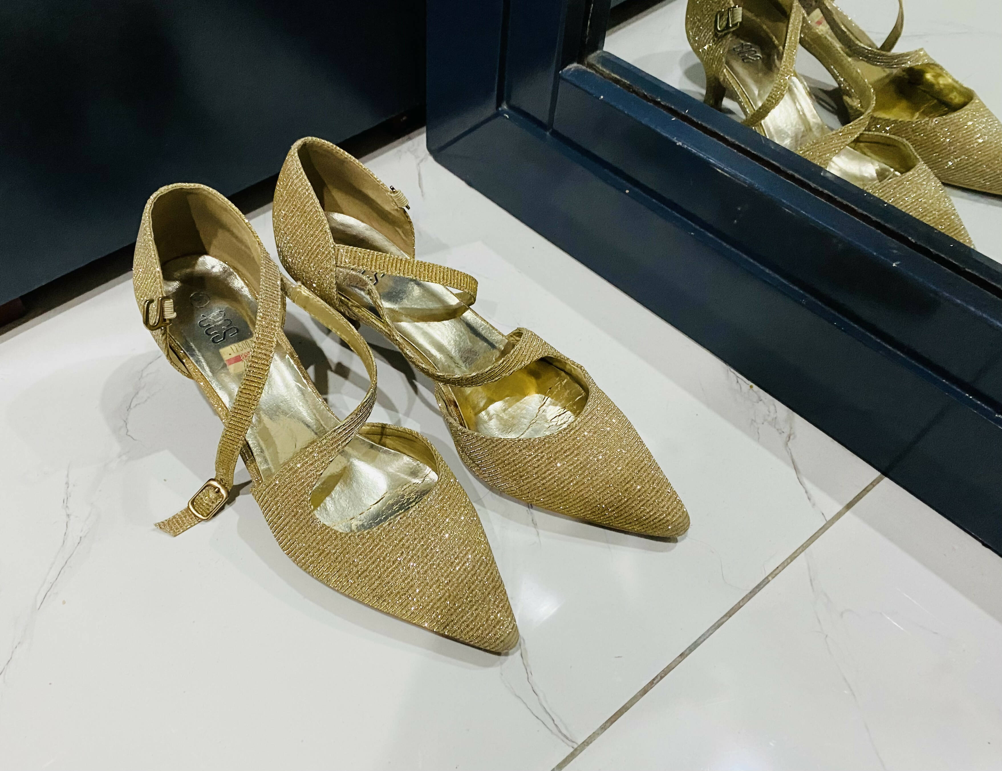 ESC | Golden Heels (Size: 37) | Women Shoes | Worn Once