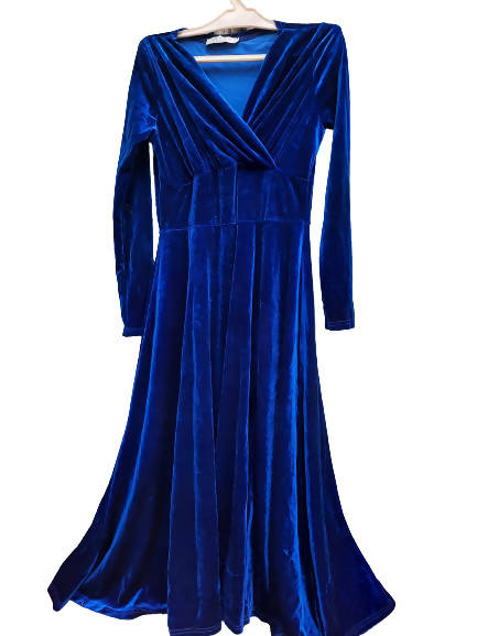 Blue maxi velvet wrap moon light | Women Maxis | Worn Once