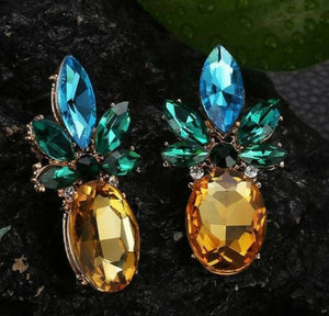 Khaniz | Crystal stone Pineapple Earrings | Women Jewelry | New