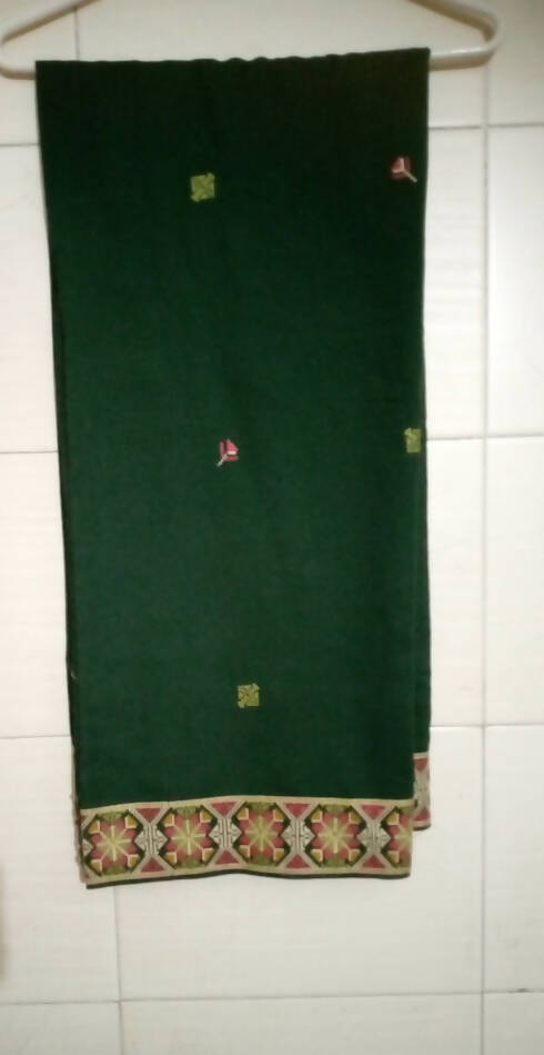 Dark Green Embroided Shawl | Women Accessories | Full Size | Preloved