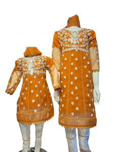 Orange Frock Suit (2-14 year) | Girls Shalwar Kameez | Brand New