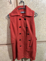Orange Sleeveless Coat | Women Sweaters & Jackets | Medium | Worn Once