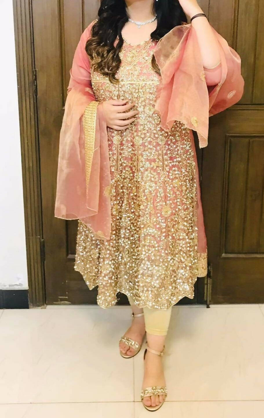 Tea pink Frock | Women Frocks & Maxis | Large | Preloved