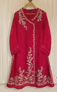 Aghanoor | Beautiful Red 2 Pc Frock Suit (Size: Medium) | Women Branded Formals | Worn Once